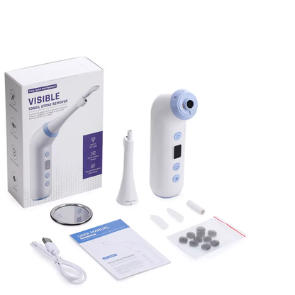 Electric Visual Tonsil Stone Remover Kit with Vacuum and Irrigation Syringe for Instant Tonsil Stone Removal