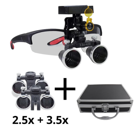 Loep X1 PRO met complete set lenzen 2,5x + 3,5x, draadloos en oplaadbare batterij + koffer